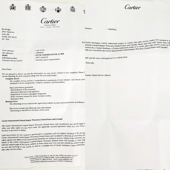 Sold on our website Cartier Clé De Stainless Steel Gold 31mm Automatic Watch - Picture 13 of 14